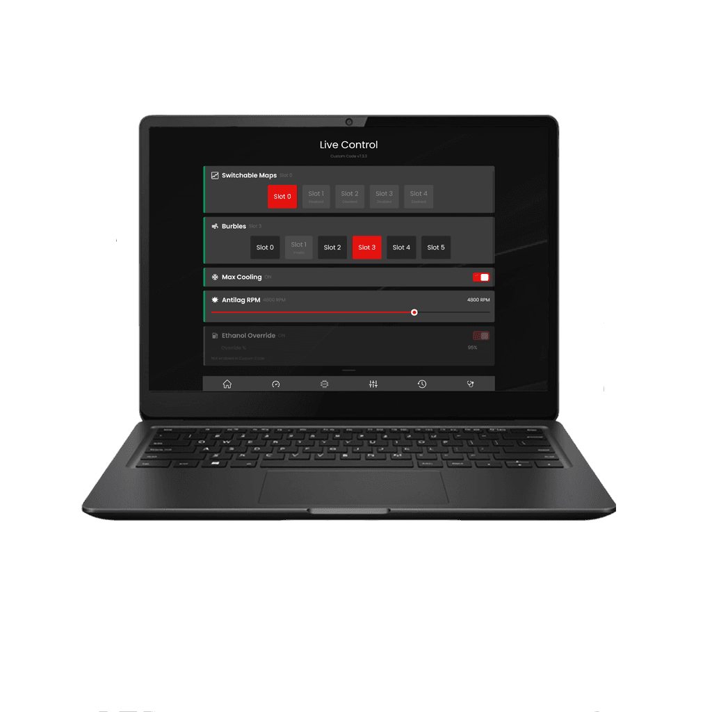 MG Flasher Live Control interface on a Windows device