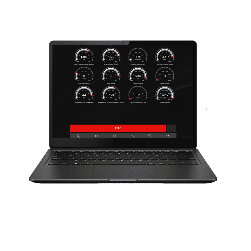 MG Flasher BMW datalogging and vehicle logger interface on desktop